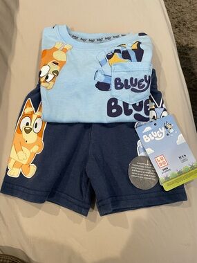 Lucy Blue Graphic Tee & Navy Shorts Set